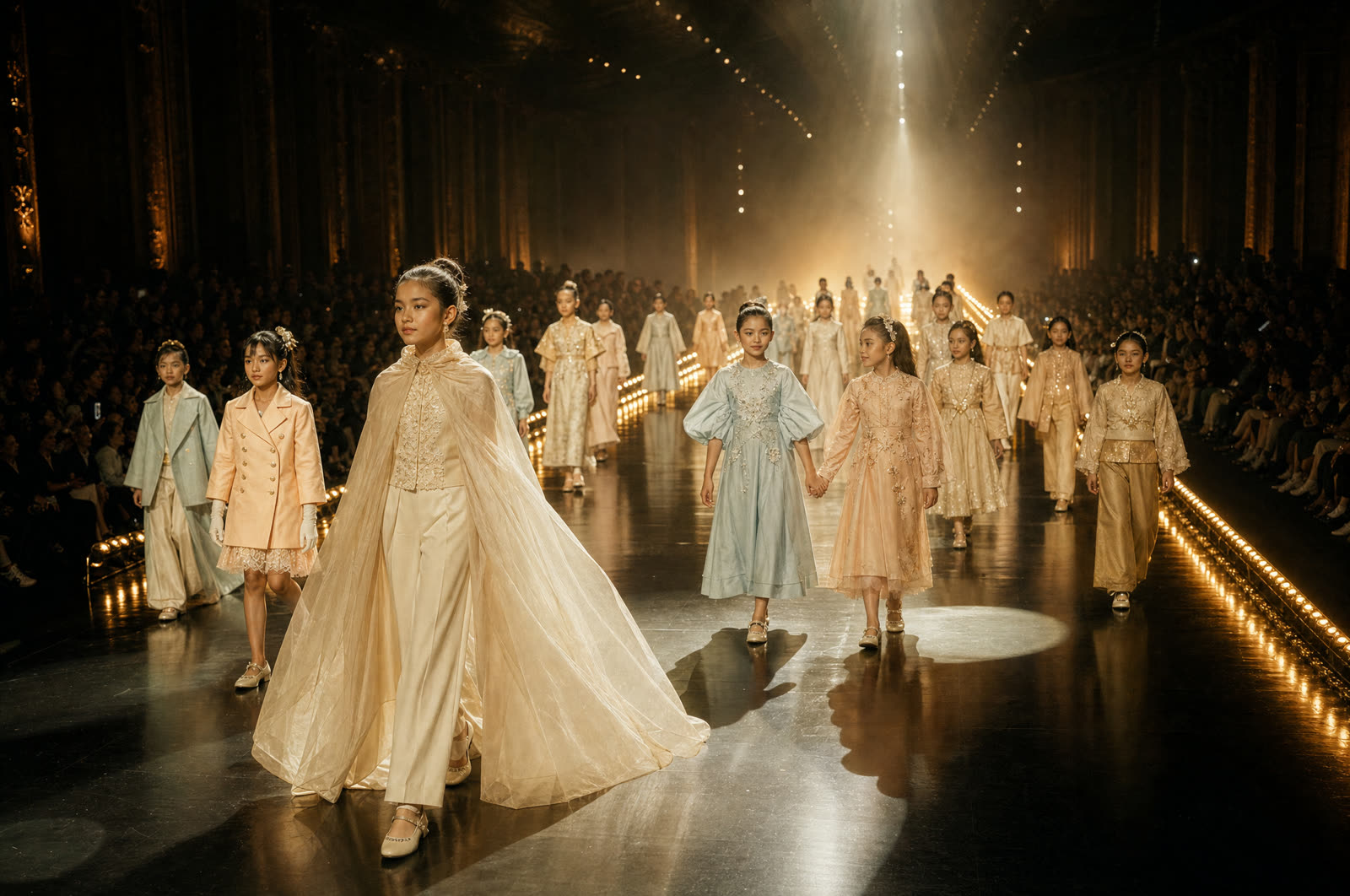 Children walking the finale of the Plaza Indonesia Fashion Week kids show