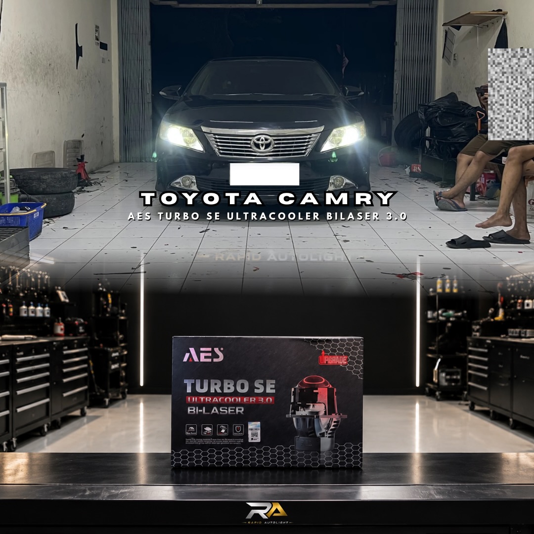 Toyota Camry dengan AES Turbo SE Ultracooler Bi-Laser menyala