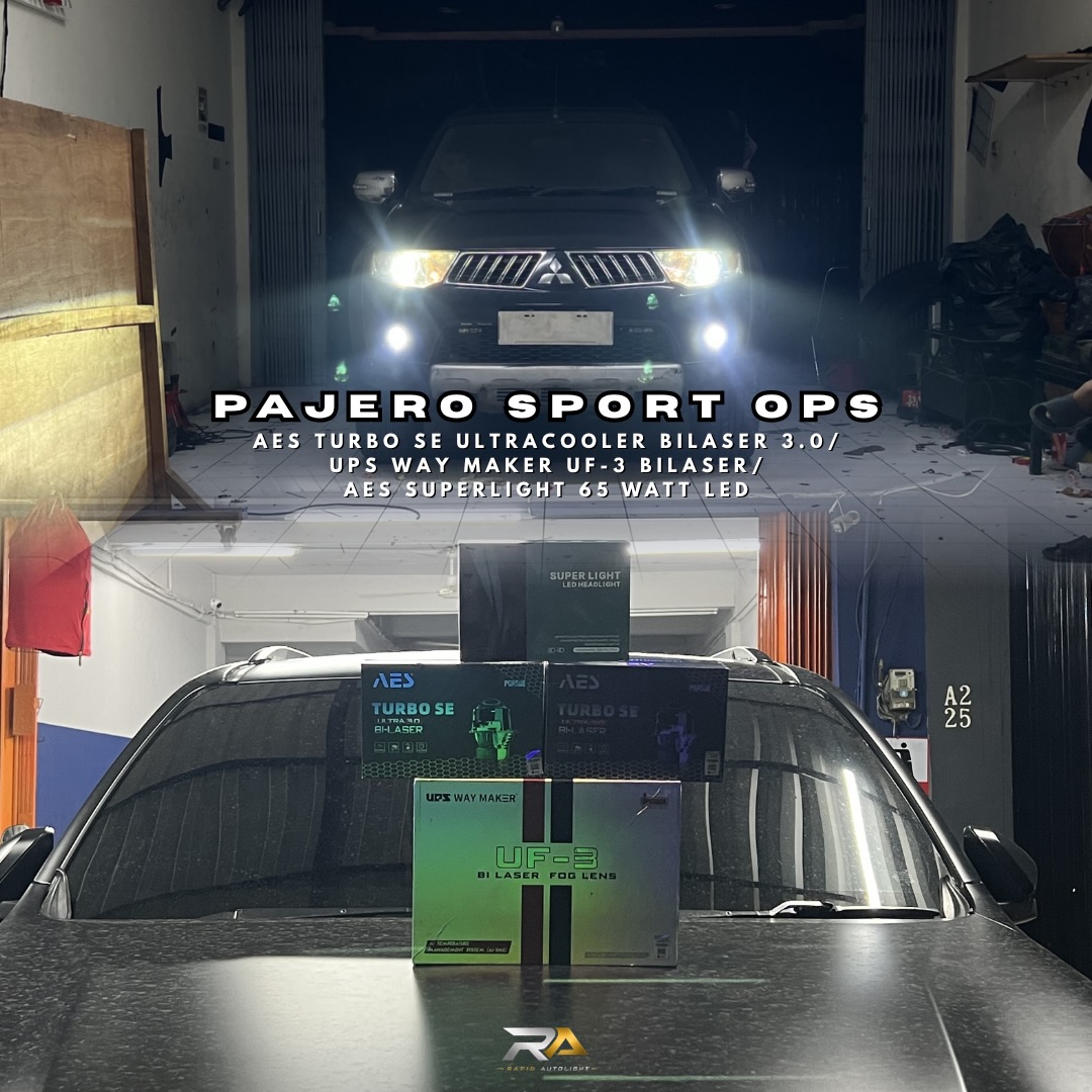 Mitsubishi Pajero Sport dengan proyektor bi-laser dan lampu kabut LED