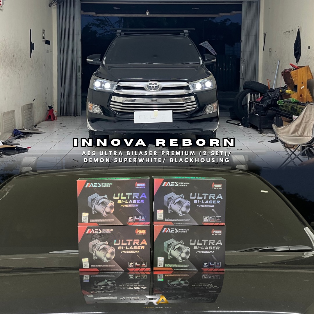Toyota Innova Reborn dengan AES Ultra Bi-Laser dan demon eye putih