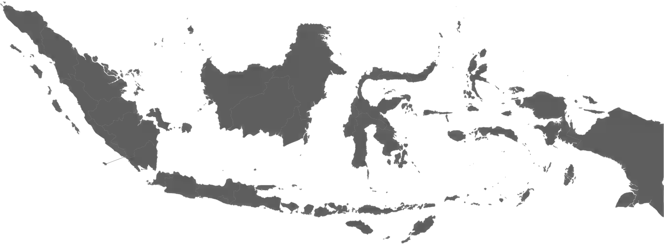 Peta Indonesia dengan titik di provinsi tempat distributor kami berada