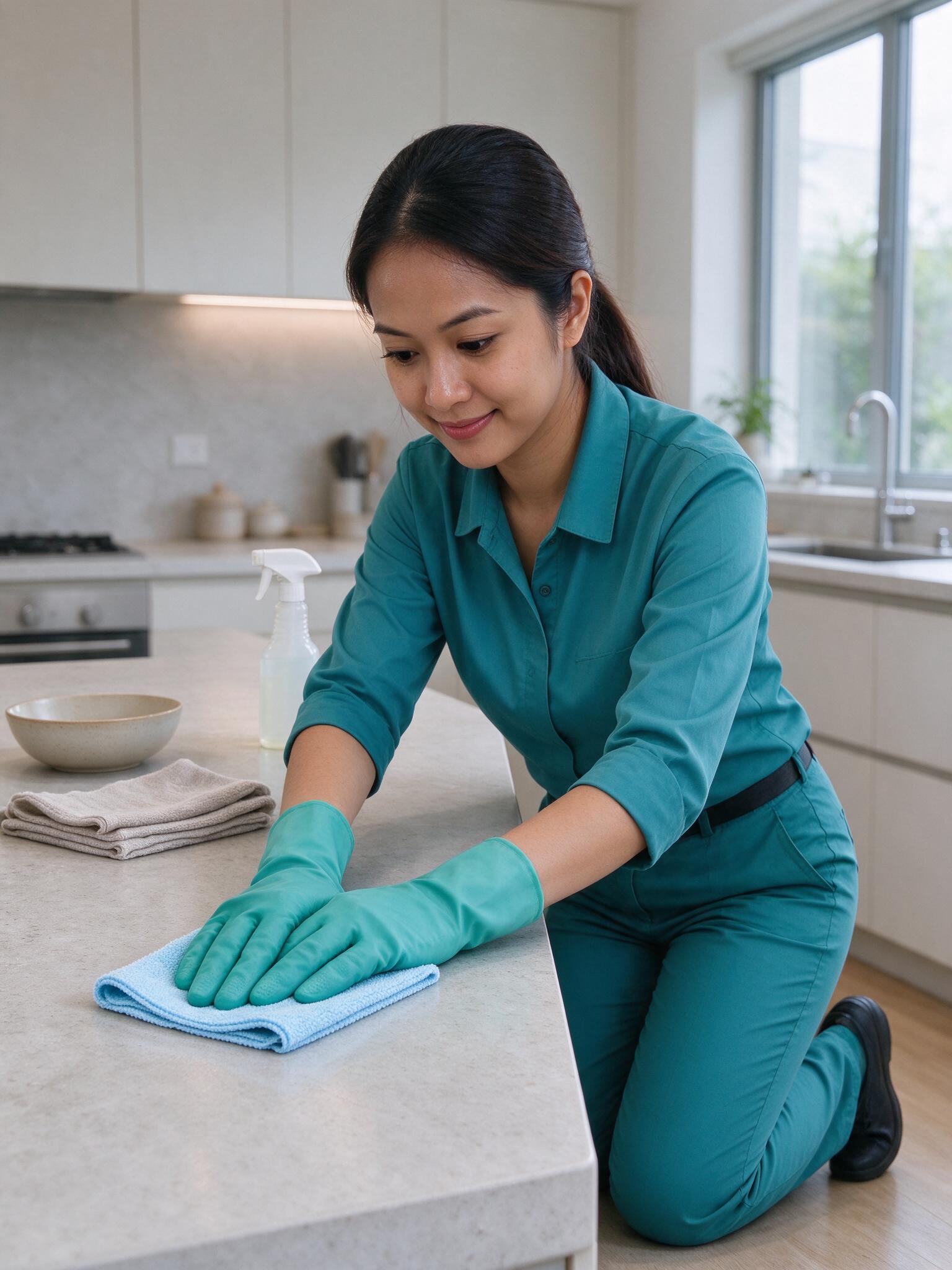 Petugas bekerja di dapur