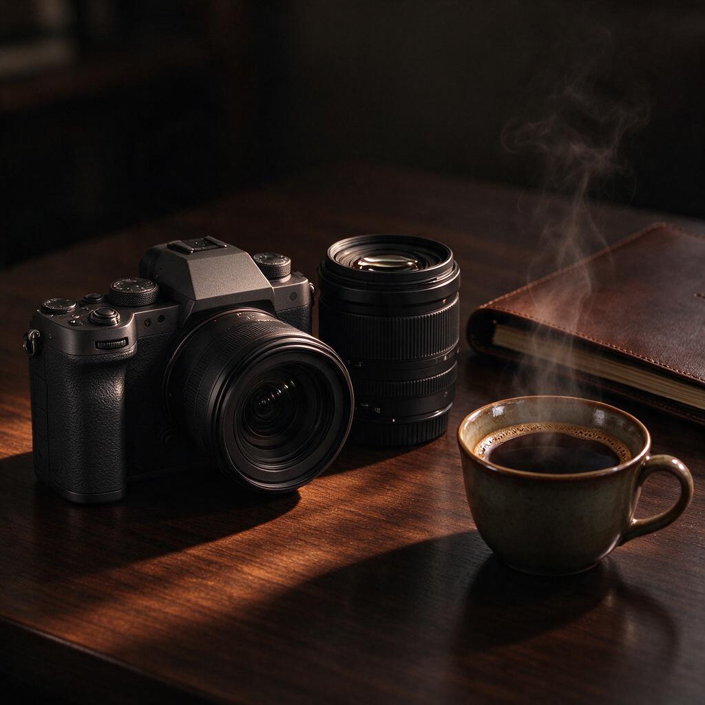 Detail kamera dan tangan fotografer